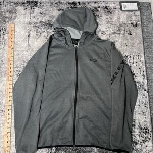 Oakley Men's Dark Grey Zip-Up Tech Jacket Size XL, Vintage Y2K